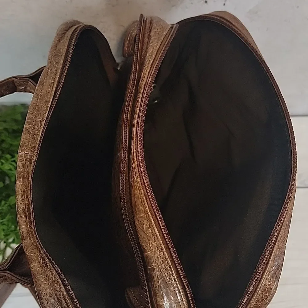 Coronado Leather field crossbody travel bag Buffalo brown leather- vintage 90s